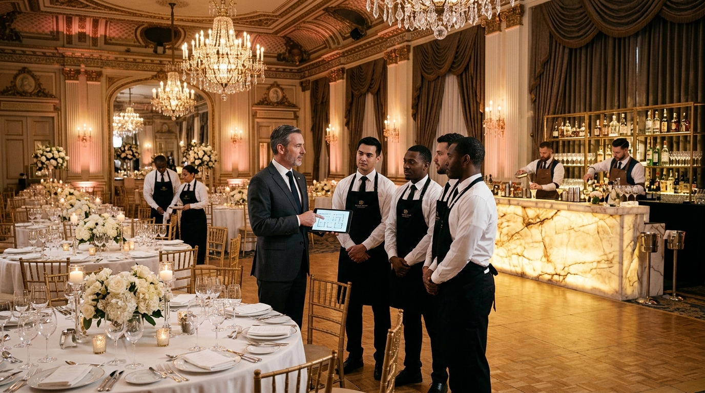 Cuántos meseros y bartenders se necesitan para un evento de 100, 150 y 200 personas