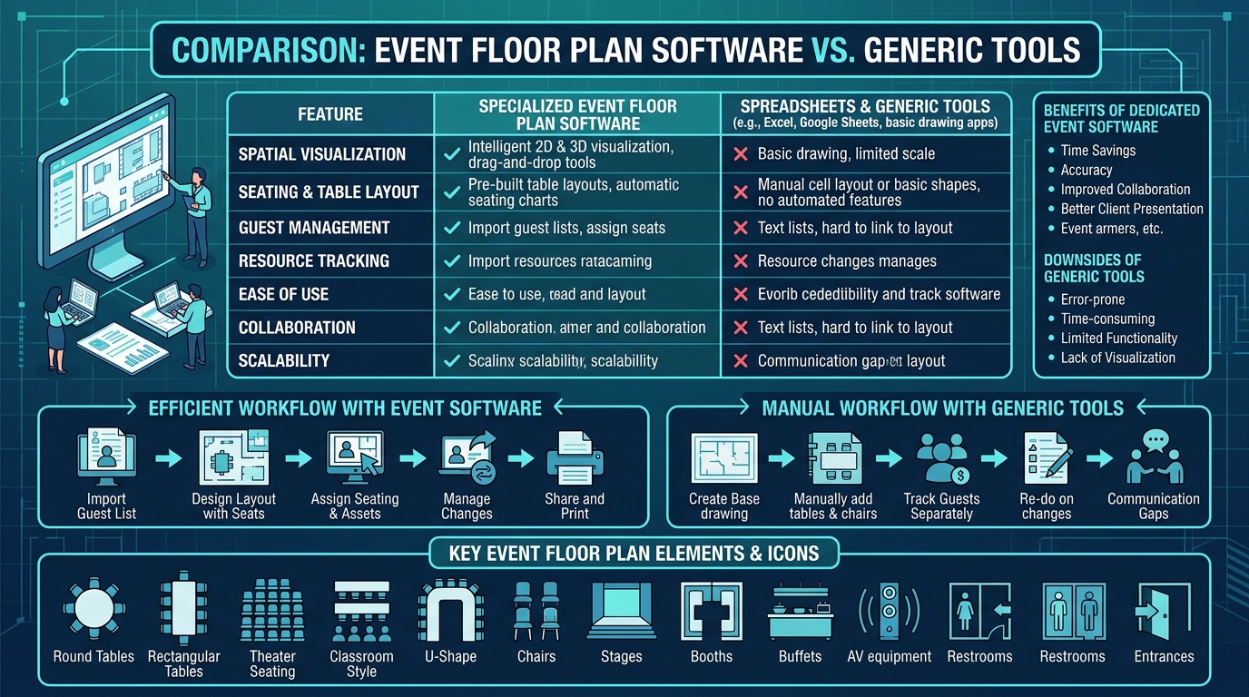 Comparativa de software para crear planos de eventos gratis