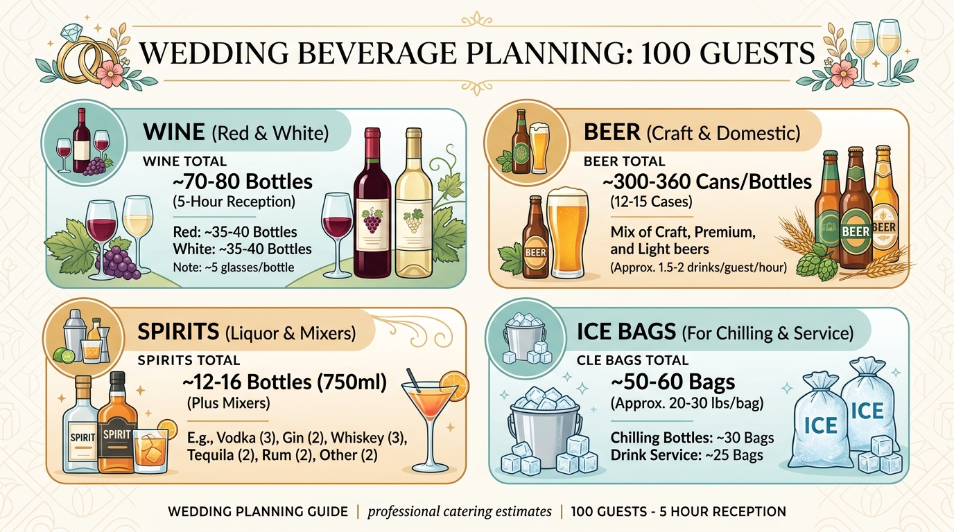 Cálculo de bebidas y alcohol para bodas